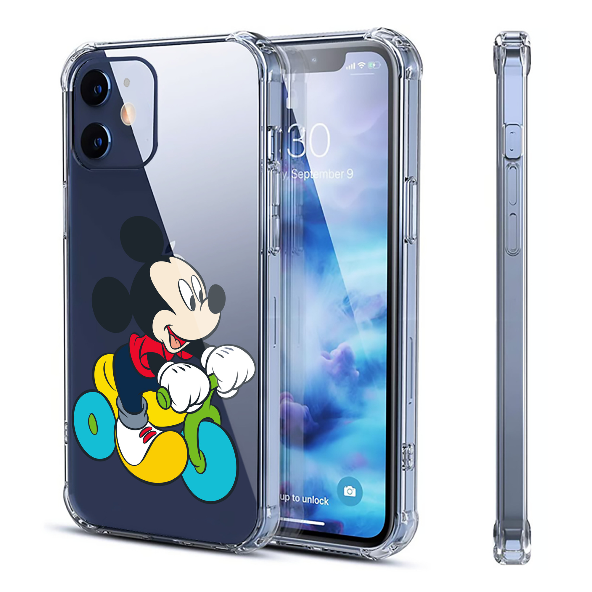 （画像用） ミッキーマウス Mickey Mouse 【iPhone 12シリーズ対応】透明スマホケース（クリアソフトケース）